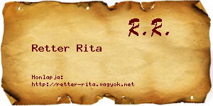 Retter Rita névjegykártya